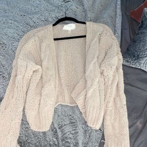 Beige knitted cardigan